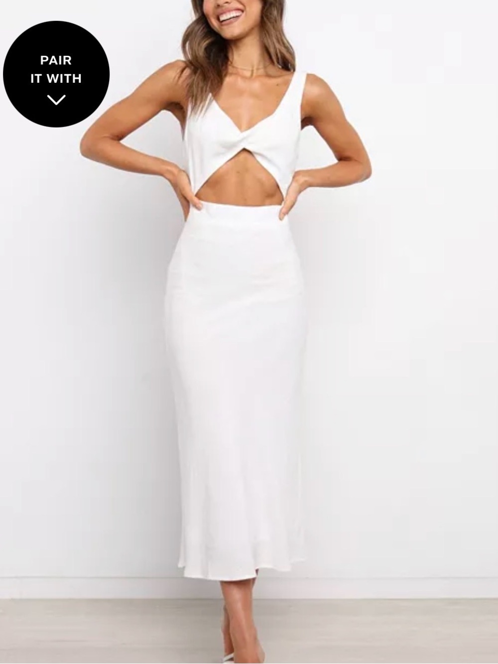 Petal & Pup White Cutout Midi Dress